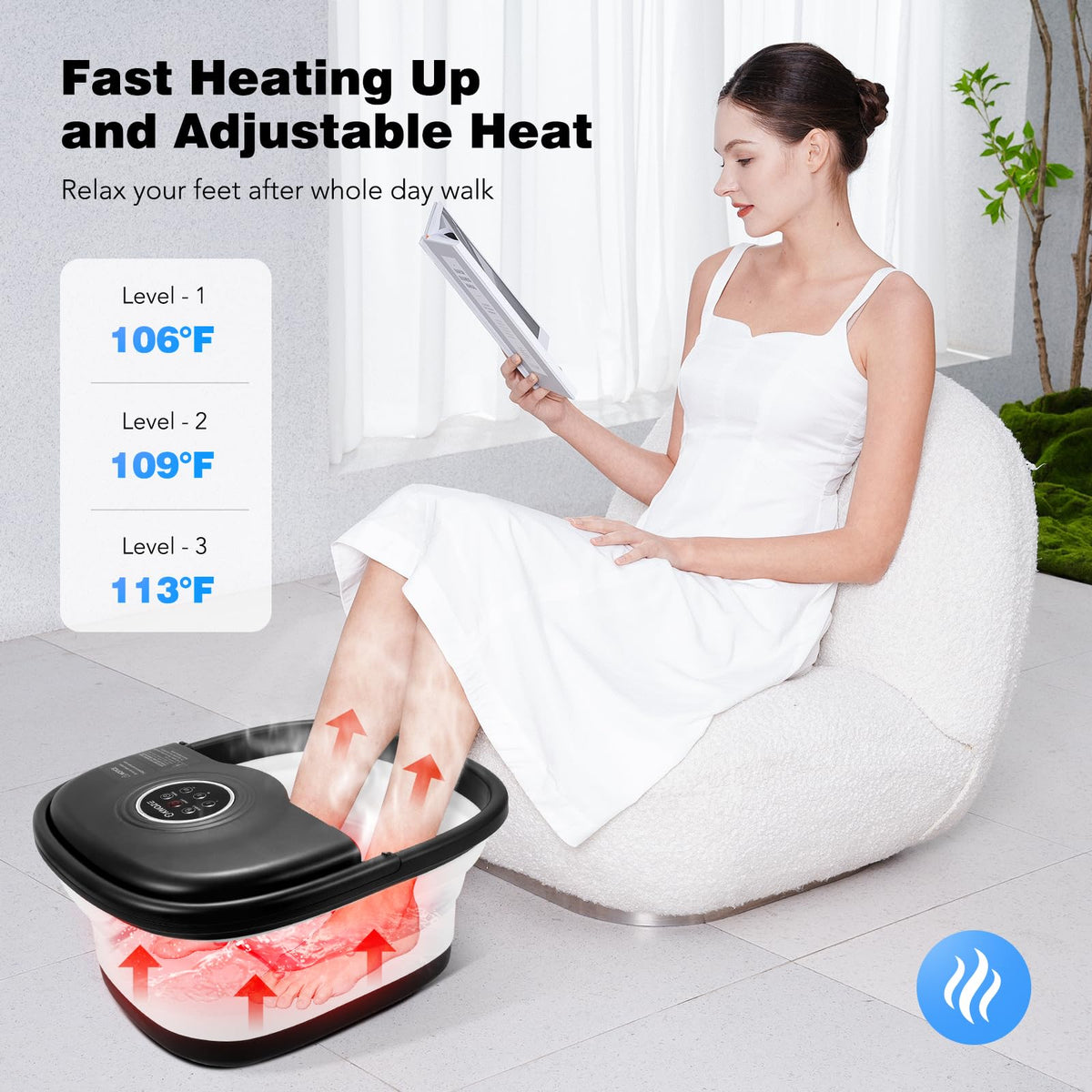 KNQZE Foot Spa Bath with wireless remote control