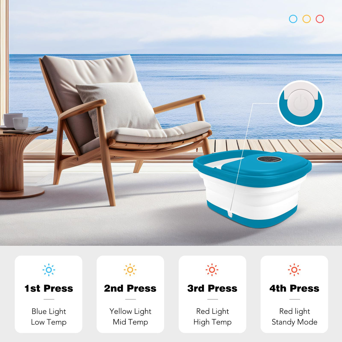 KNQZE foot spa dimensions and features