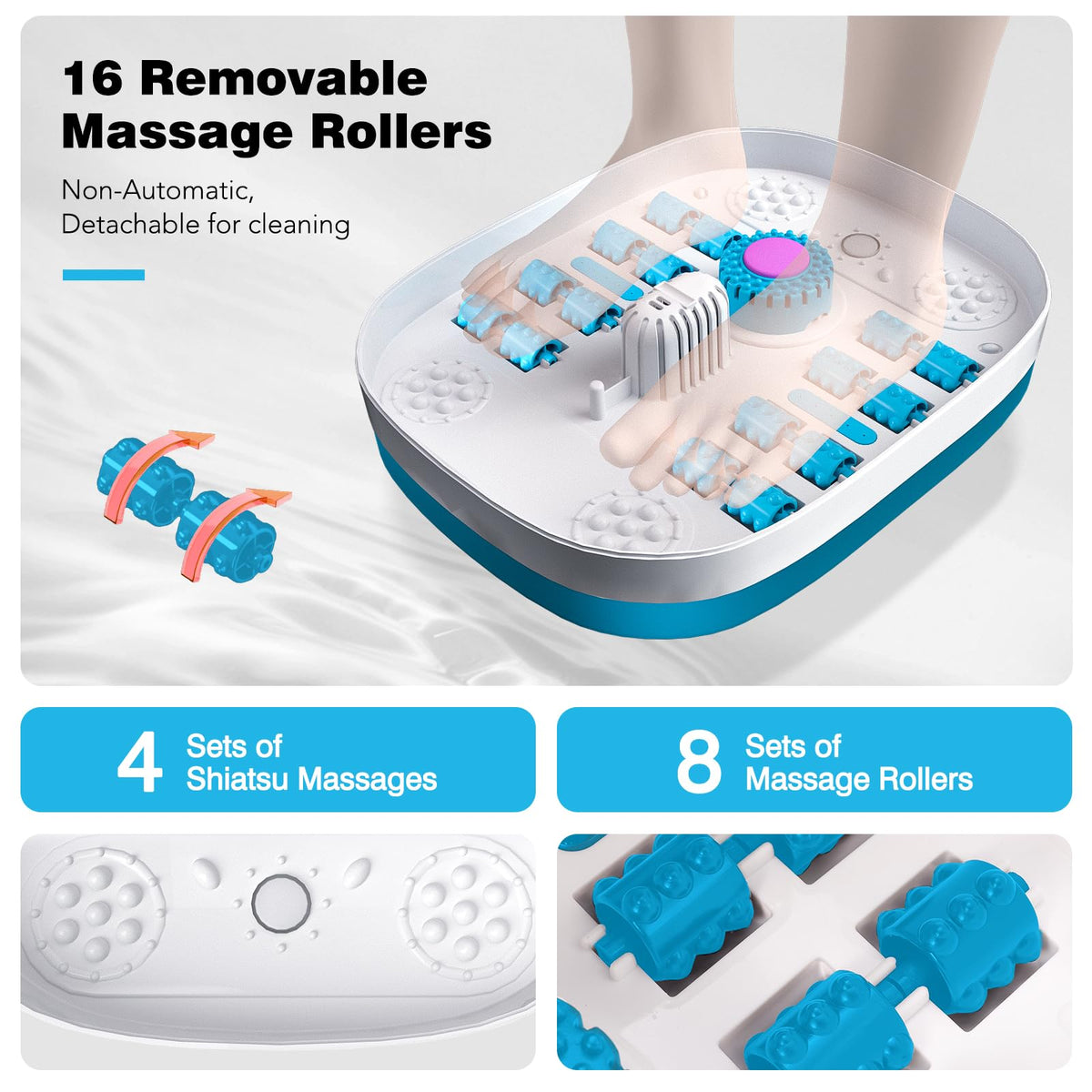 KNQZE foot spa with bubbling water and red light