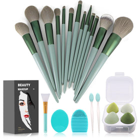 Koccido 22 Pcs Makeup Brushes Set in green with storage bag
