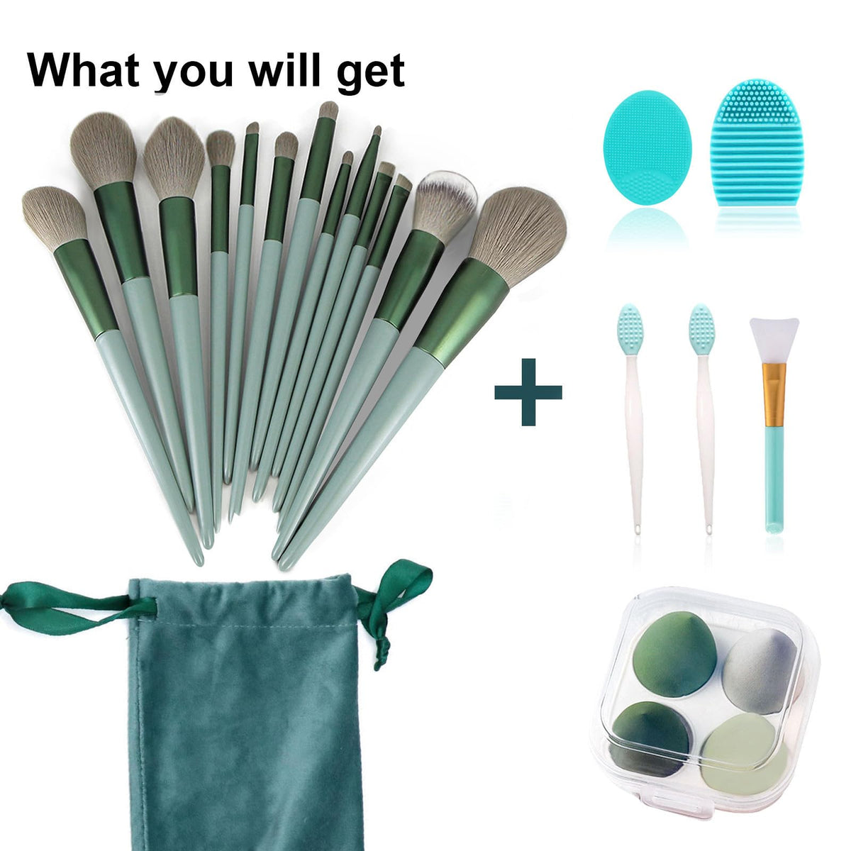 Koccido silicone facial cleansing brush included in the kit