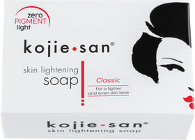 Kojie San Skin and Body Soap bar front view with packaging
