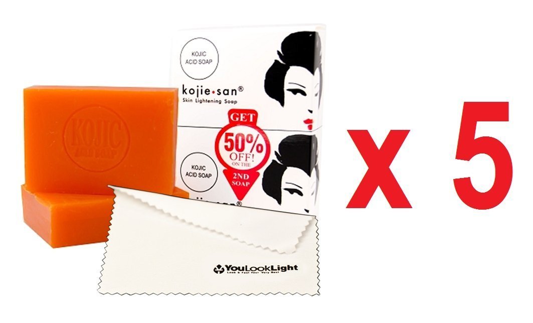 Kojie San Skin Brightening Soap Bundle Pack with 10 bars, 65g each