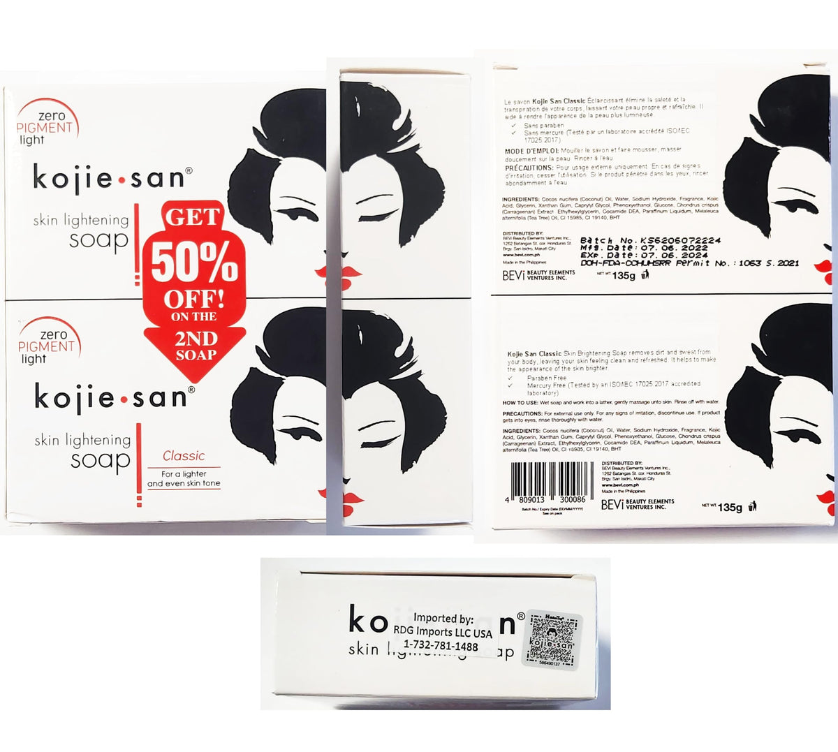 Kojie San soap lathered on skin