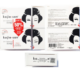 Kojie San soap lathered on skin