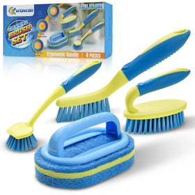 Koksi Scrub Brush Set 4-Piece with ergonomic handle front view