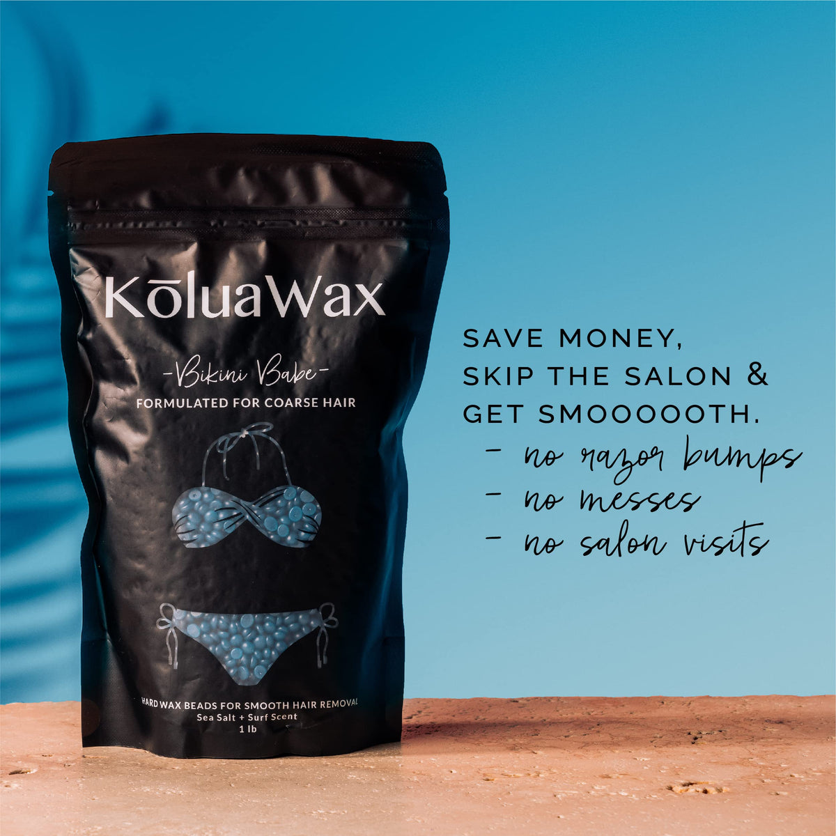 KoluaWax Hard Wax Beads displayed with tools