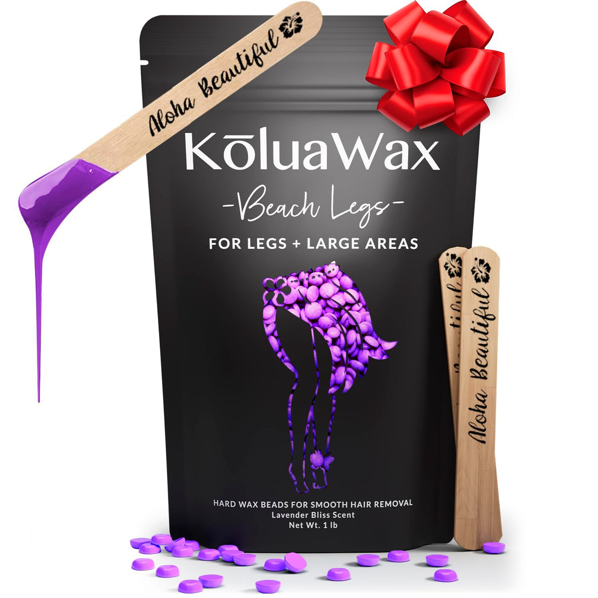 KoluaWax Lavender Wax Beads 1lb front view