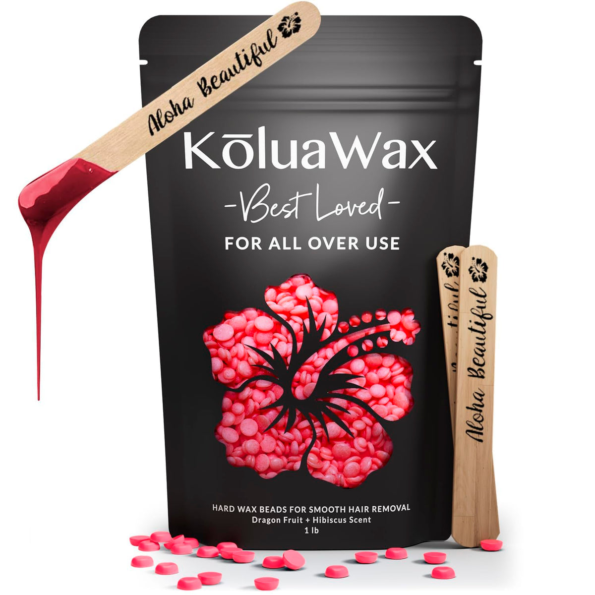 KoluaWax Wax Beads 1lb Dragon Fruit front view