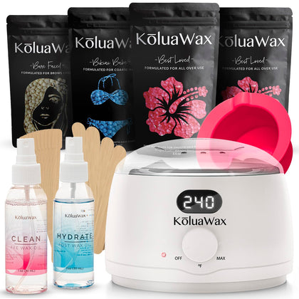 KoluaWax Waxing Kit complete set with wax warmer and accessories