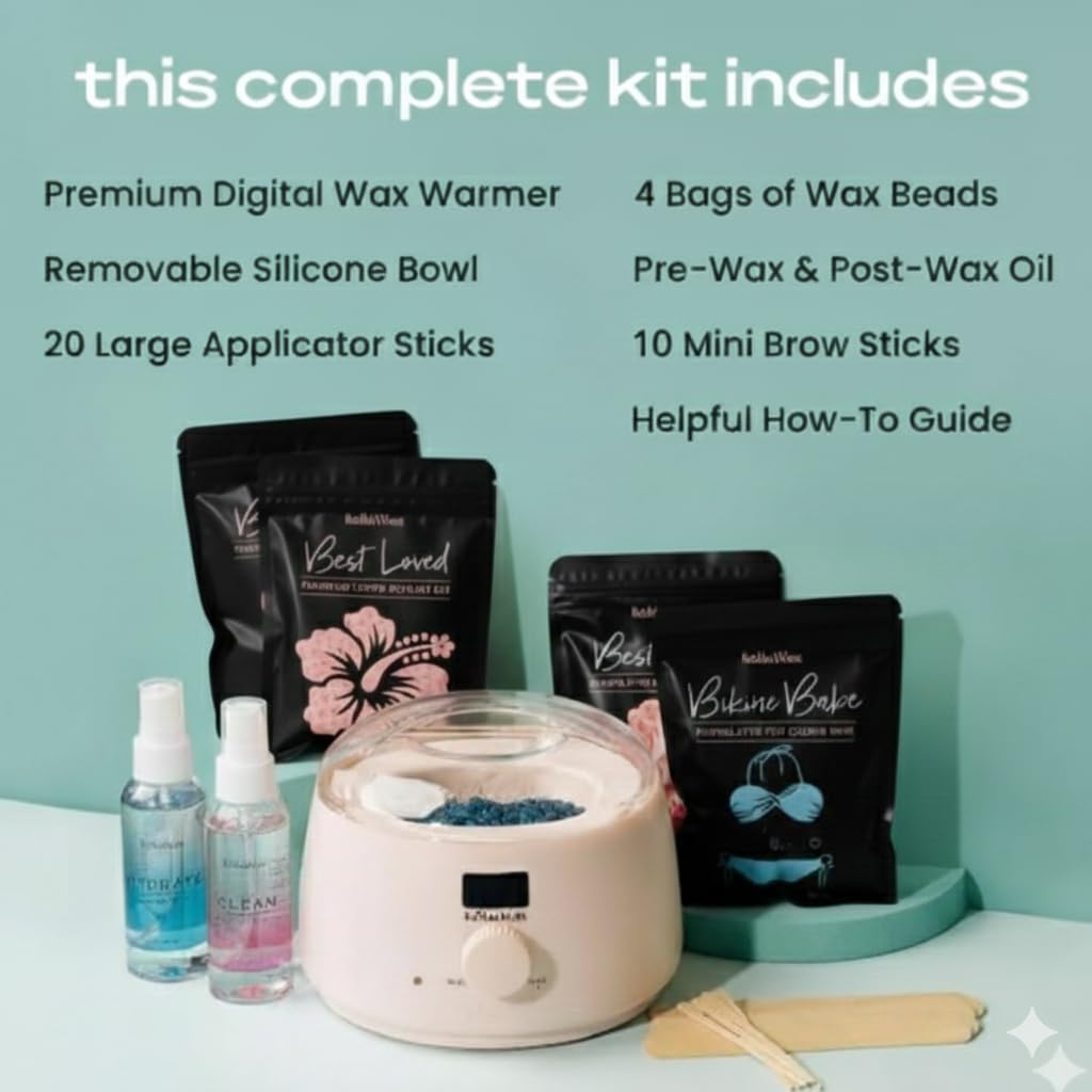 KoluaWax Waxing Kit pre- and post-wax oils bottles