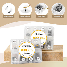 Kolybel Premade Lash Fans 0.07mm thickness side view