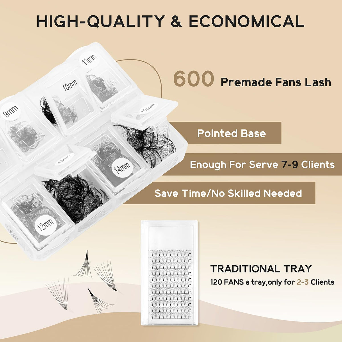 Kolybel Premade Lash Fans packaging with details