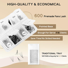 Kolybel Premade Lash Fans packaging with details