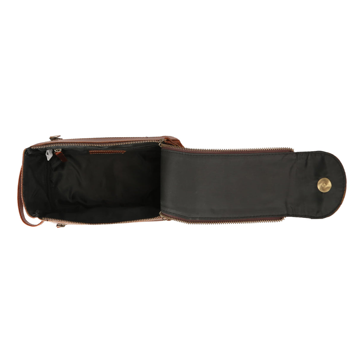 KomalC Buffalo Leather Toiletry Bag external zipper pocket