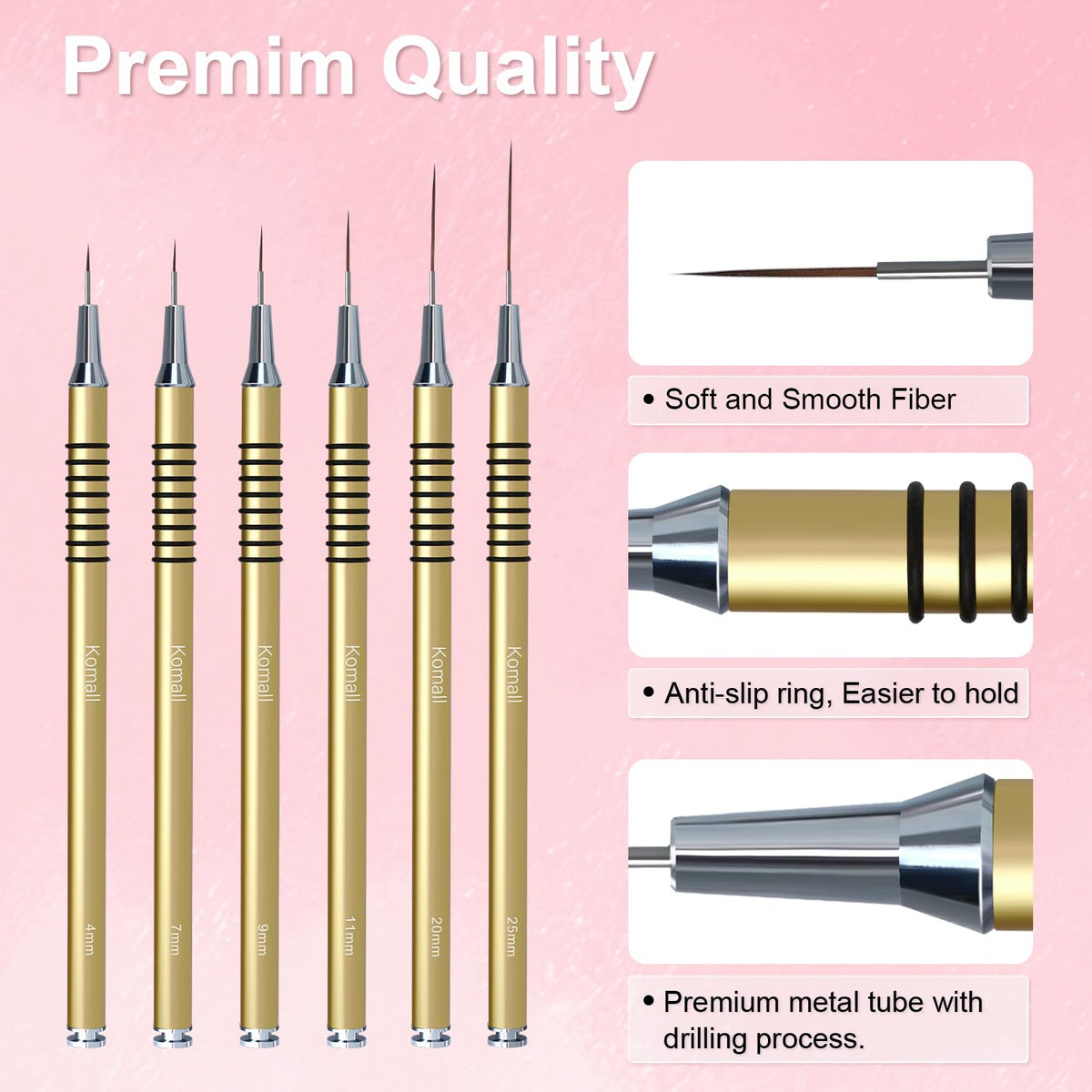 Komall Nail Art Brush in use on a nail design