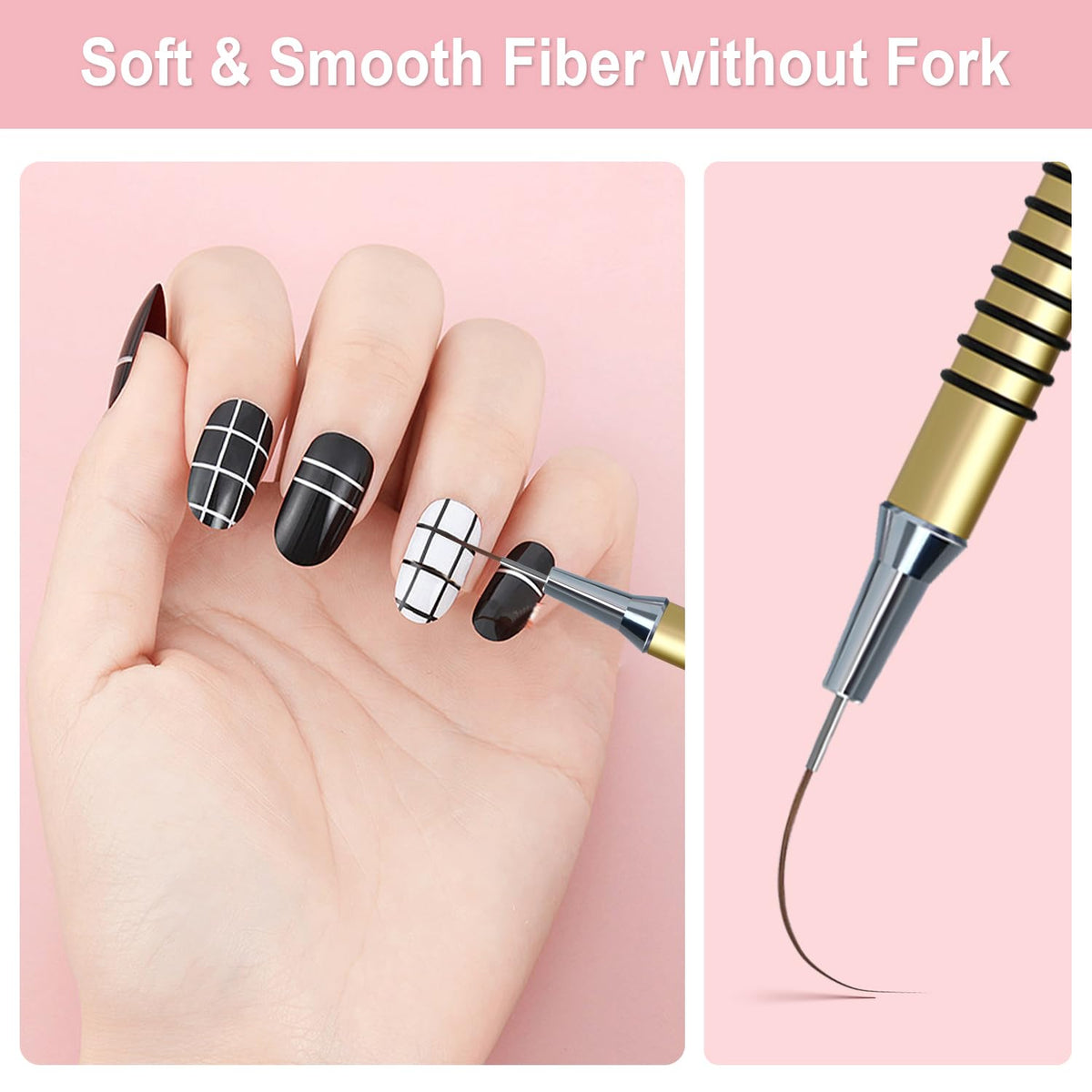 Komall Nail Art Brushes Set displayed with packaging