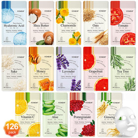 KONEUK 126 Pack Hydrating Face Masks assorted colors and packaging