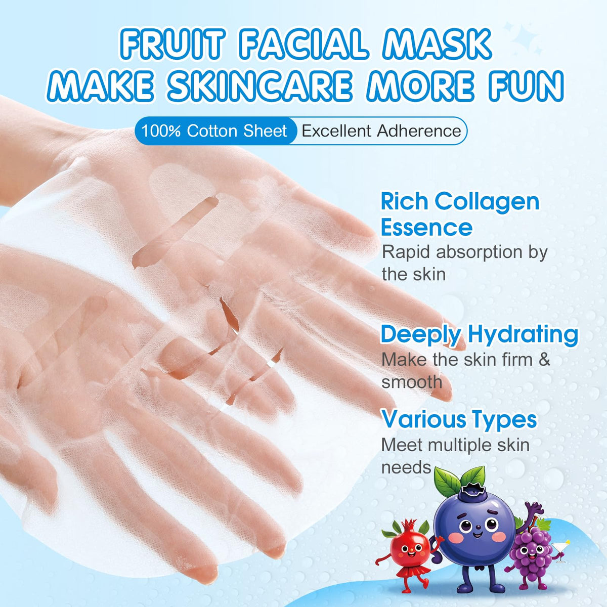 KONEUK 28 Pack Fruit Face Masks packaging front view