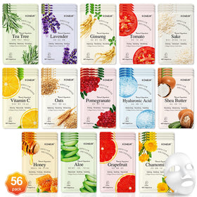 KONEUK 56 Pack Sheet Face Masks assorted colours and packaging