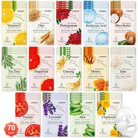 KONEUK 70 Pack Face Masks assorted designs and packaging
