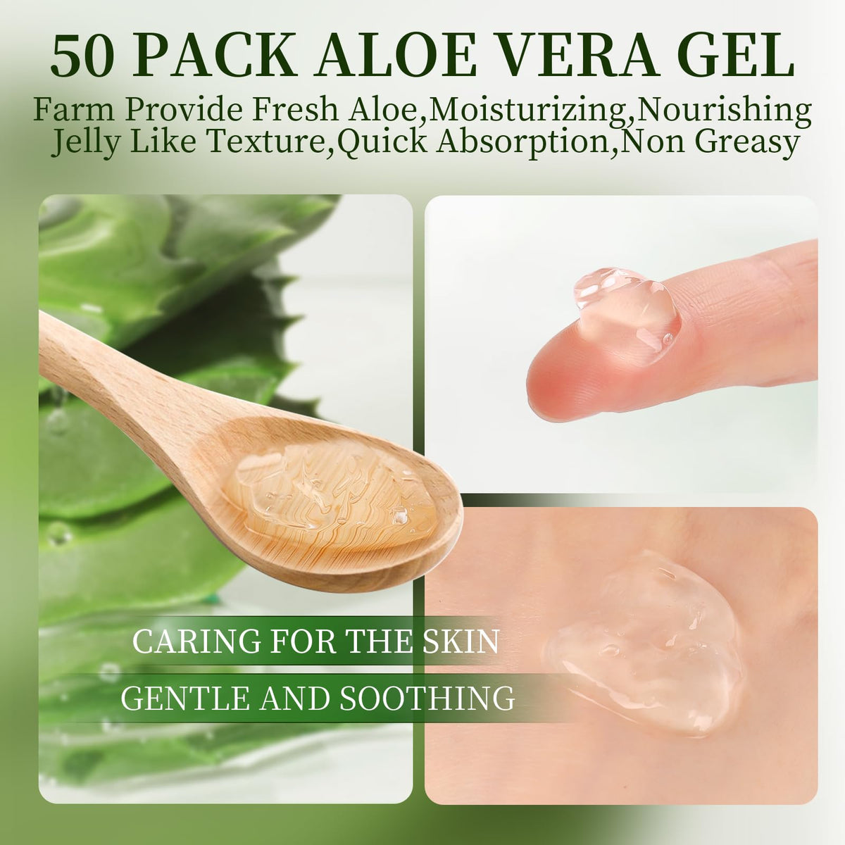 KONEUK Aloe Vera Gel 50 Pack with fresh aloe vera