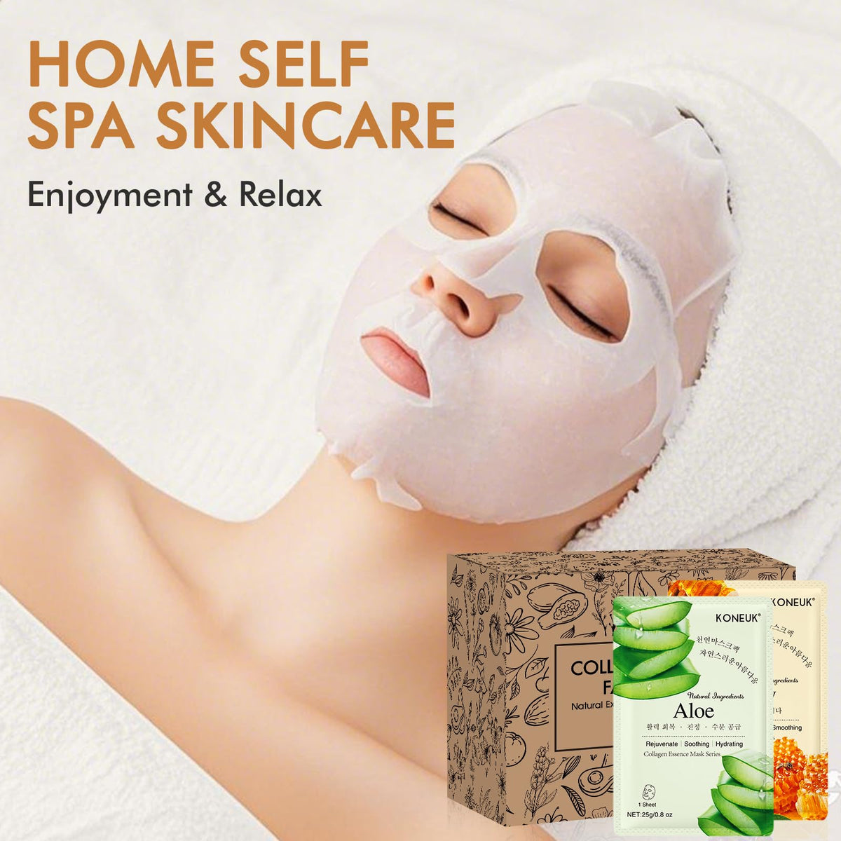 KONEUK Collagen Face Masks in a gift box