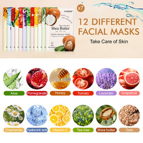 KONEUK Collagen Face Masks packaging with plant elements