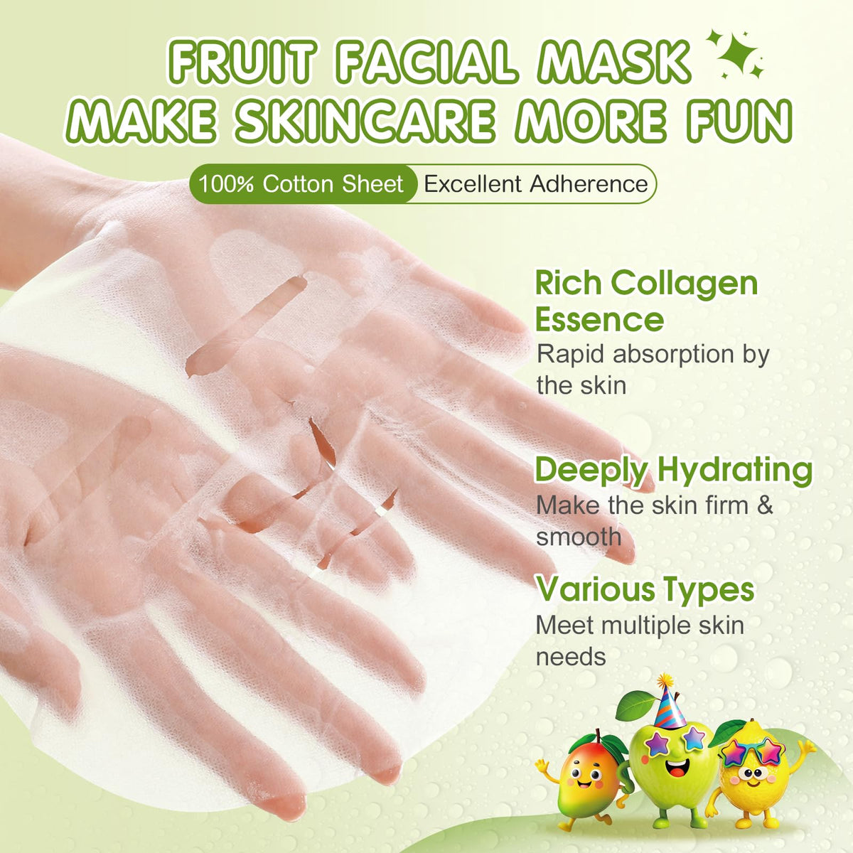 KONEUK face masks with strawberry and coconut designs