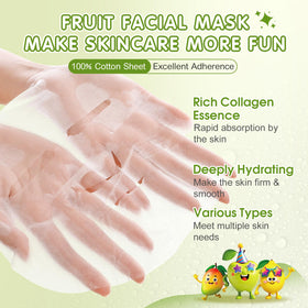 KONEUK face masks with strawberry and coconut designs