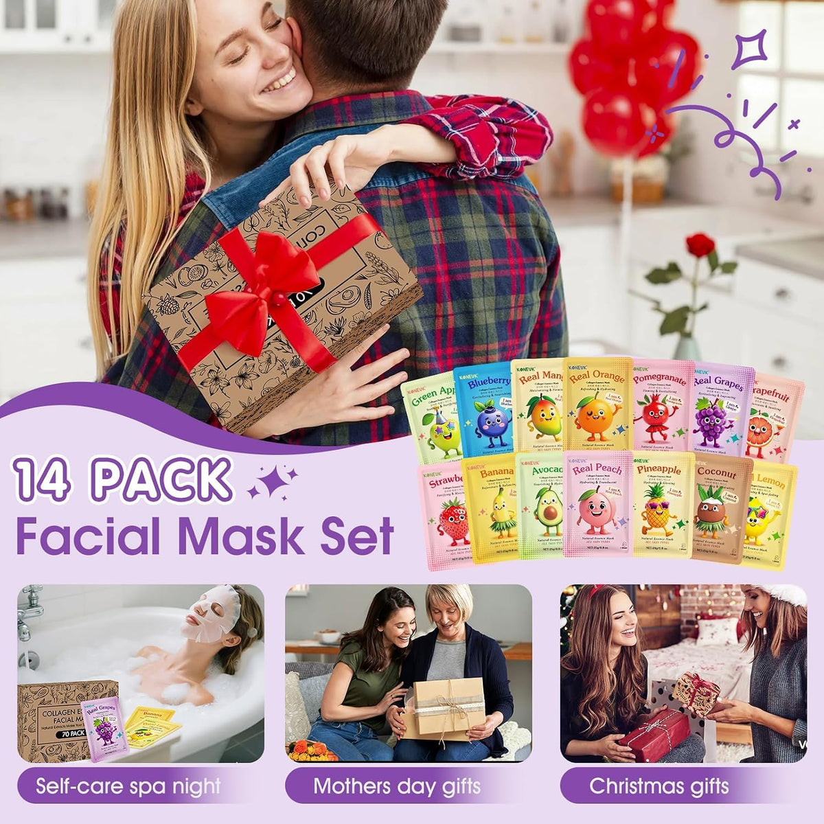 KONEUK face masks with various fruit flavours