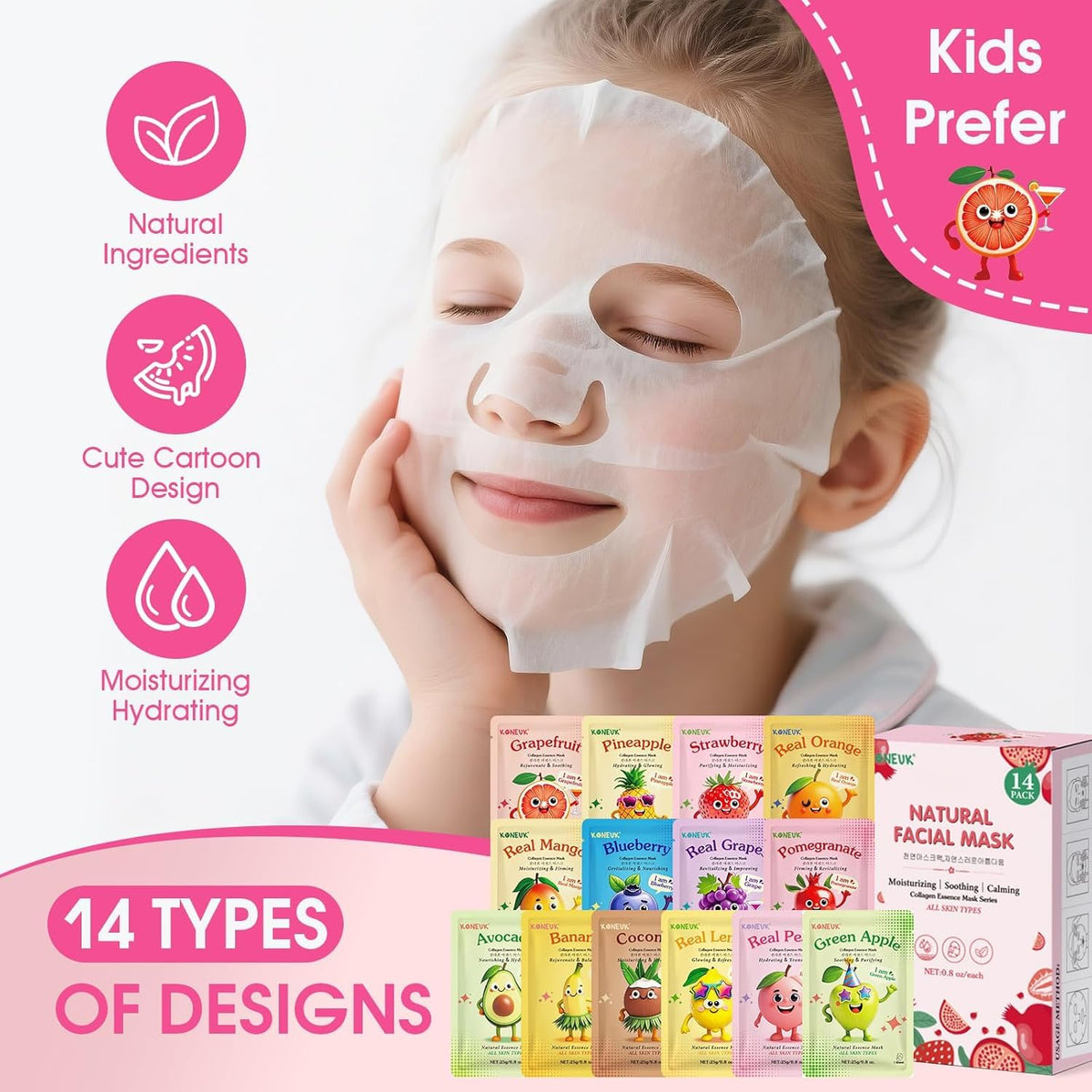 KONEUK fruit face mask featuring blueberry design