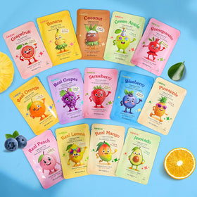 KONEUK Fruit Face Masks displayed in a fun setting