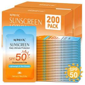 KONEUK Mini Sunscreen Pack 200 Count with SPF 50 front view