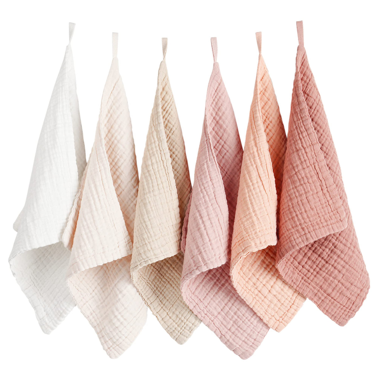 Konssy 6 Pack Face Cloths in assorted muted colours