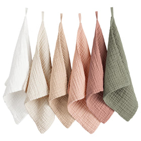 Konssy 6 Pack Face Cloths in assorted muted colours