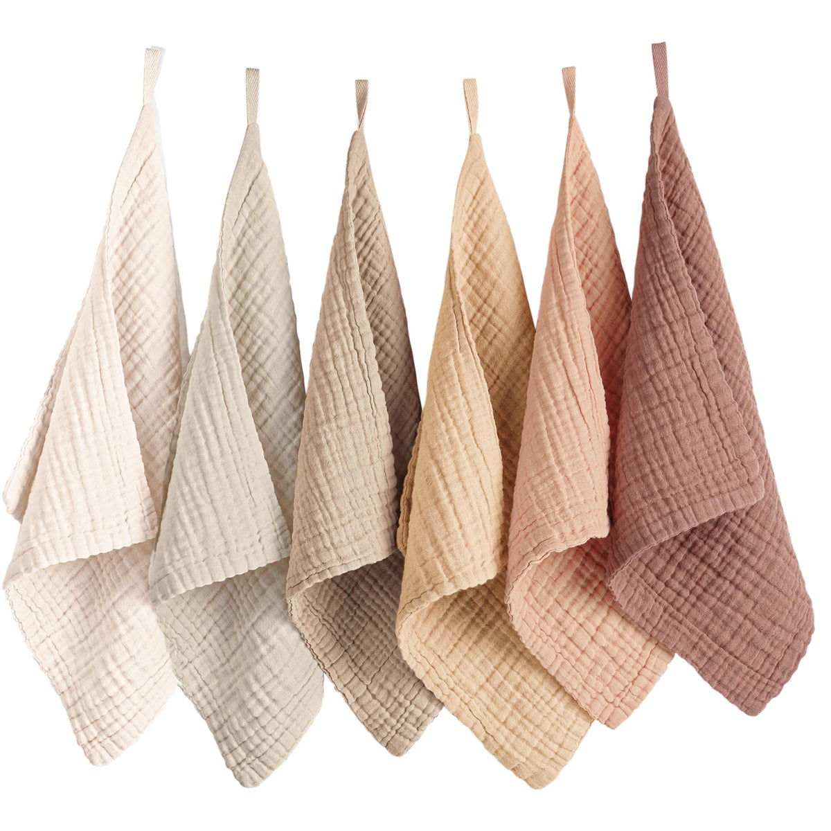 Konssy 6 Pack Face Cloths in assorted muted colours