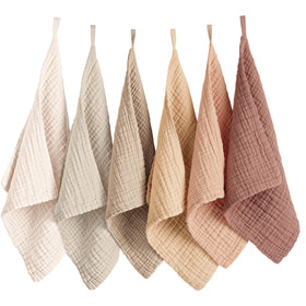 Konssy 6 Pack Face Cloths in assorted muted colours