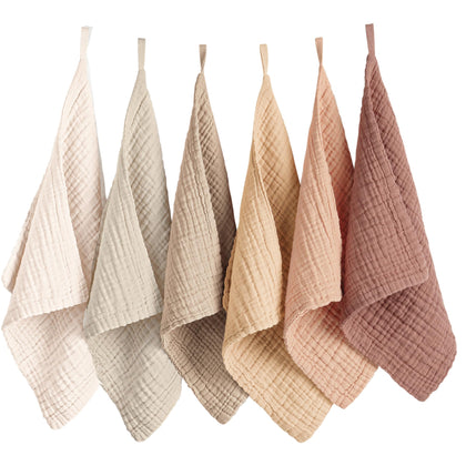 Konssy 6 Pack Face Cloths in assorted muted colours