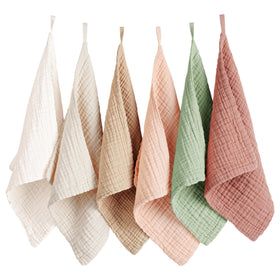 Konssy 6 Pack Face Cloths in assorted muted colours