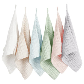 Konssy 6 Pack Face Cloths in assorted muted colours