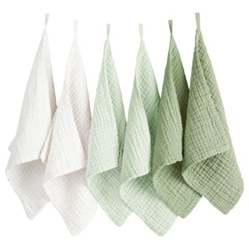 Konssy 6 Pack Face Cloths in muted colors front view