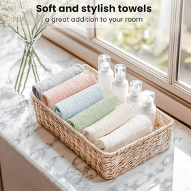 Konssy face cloths in a travel bag for on-the-go cleansing