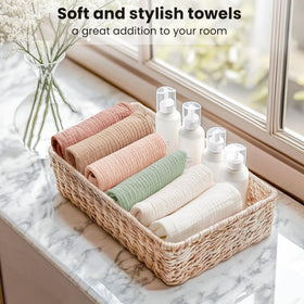 Konssy face cloths showing size and dimensions