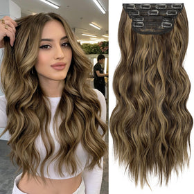 KooKaStyle 20-inch balayage hair extensions in chocolate brown to caramel blonde