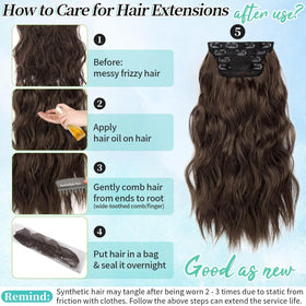 KooKaStyle 20-inch Chocolate Brown Clip in Hair Extensions texture detail