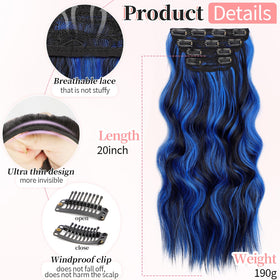 KooKaStyle 20-inch Clip in Hair Extensions showing the clips and wefts