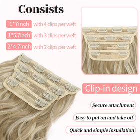 KooKaStyle 24-inch Beach Blonde Clip in Hair Extensions styled in hair