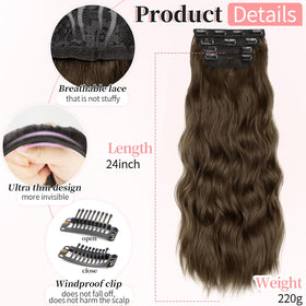KooKaStyle 24-inch Chestnut Brown Clip in Hair Extensions packaging