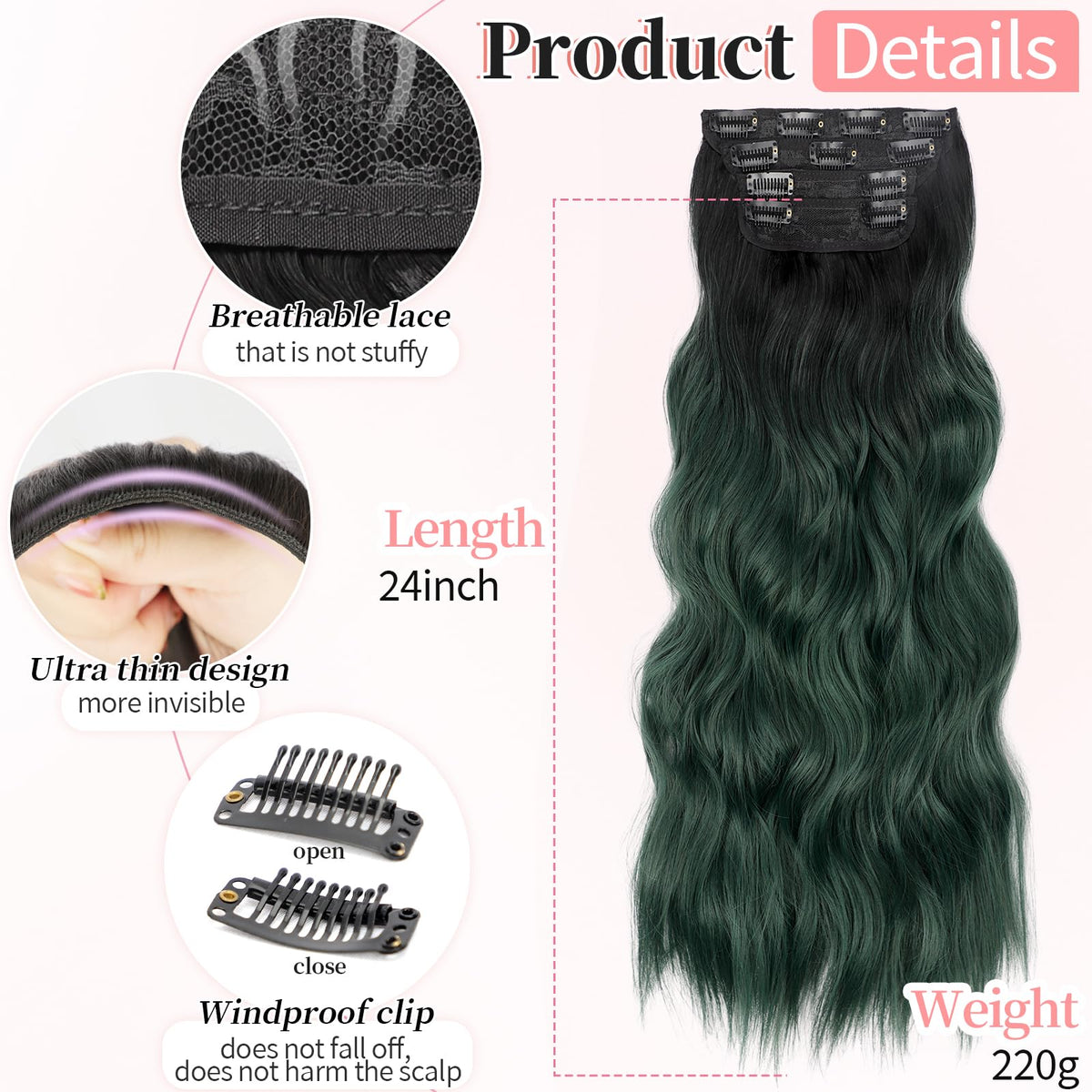 KooKaStyle 24-inch Clip in Hair Extensions packaging